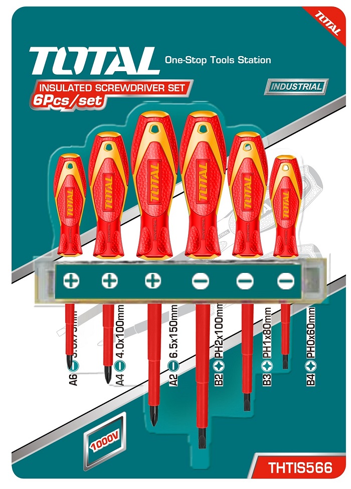 Destornillador Total 1000v 6 Pcs