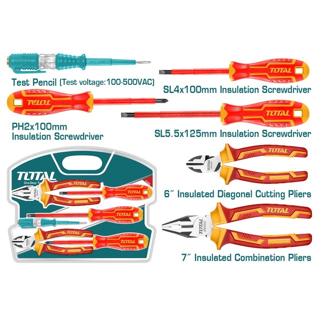 Set Herramientas Total 6pcs 1000v