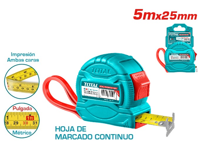 Cinta Metrica Total 5mx25mm Ss