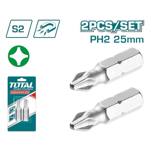 Puntas Para Taladro Total Ph2 25mm 2pcs