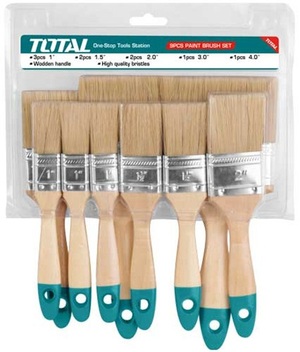 Kit Total Pinceles De 9 Pcs Madera