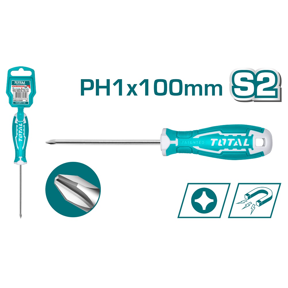 Destornillador Total Imant Ph1x100mm