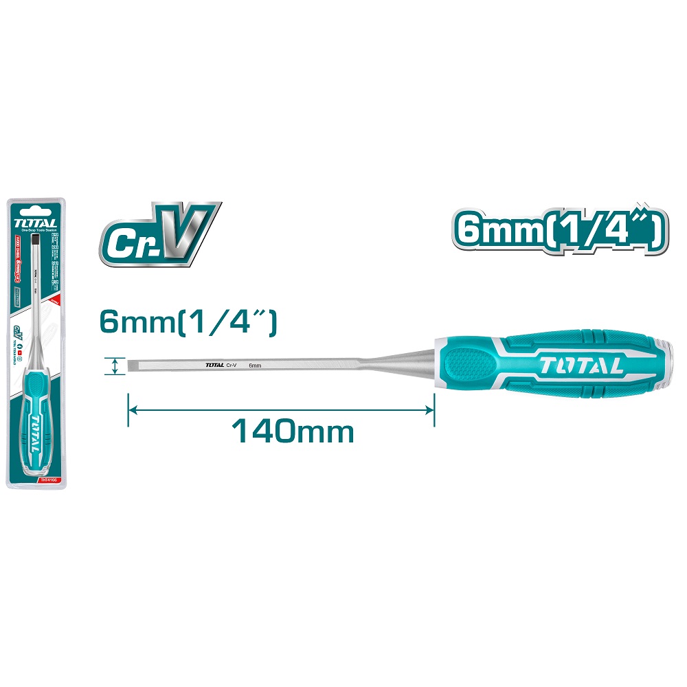 Cincel Total Cr-V P/ Madera 6mm X 140mm