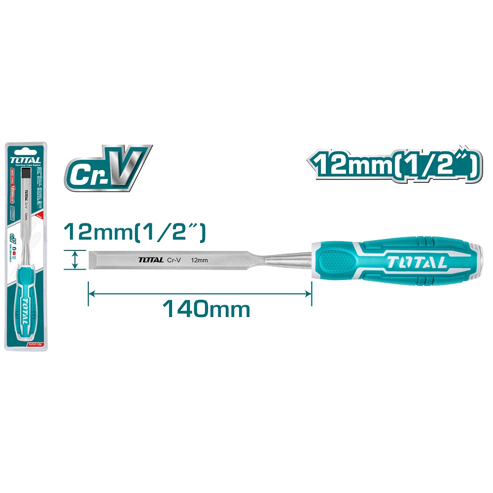 Cincel Total Cr-V P/ Madera 12mm X 140mm