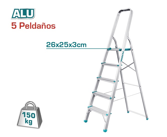 Escalera Total Aluminio 5 Peldaños