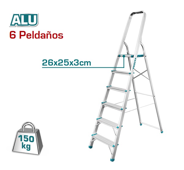 Escalera Total Aluminio 6 Peldaños