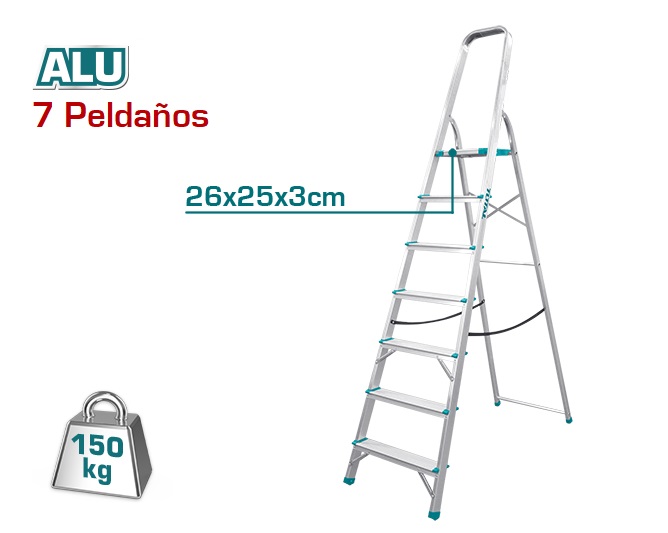 Escalera Total Aluminio 7 Peldaños