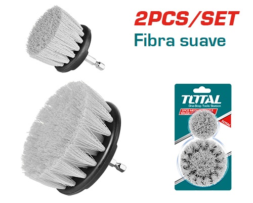 Cepillo Total P/ Taladro Cerda Suave 2pcs 2"+3.5"