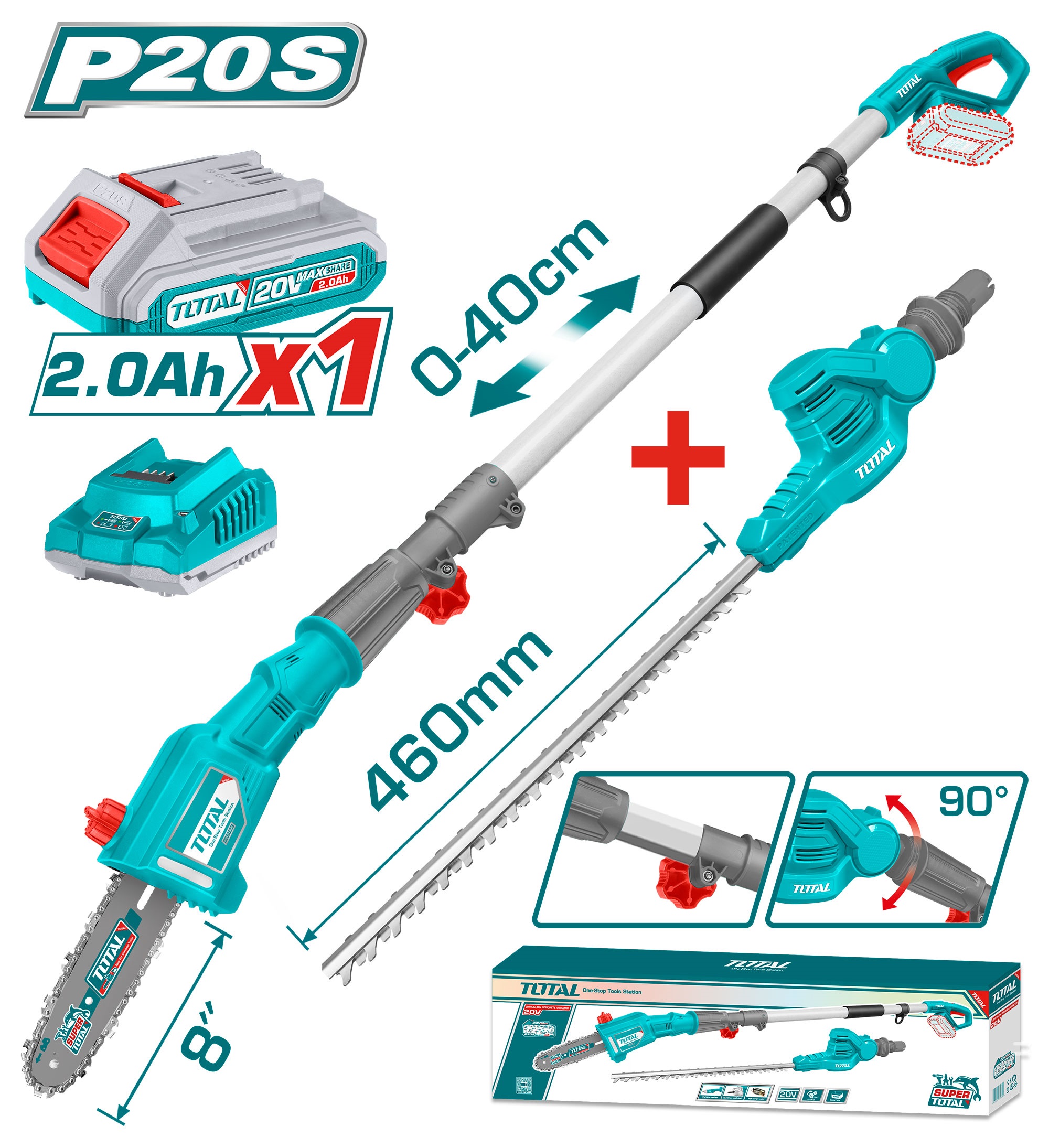 Combo Total Mini Motosierra Extendible 20v